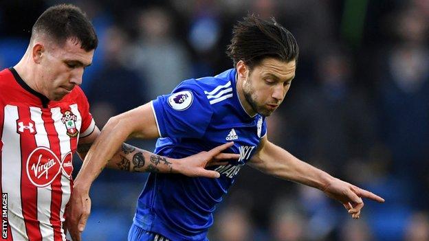 Harry Arter in action for Cardiff City against Southampton in the Premier League