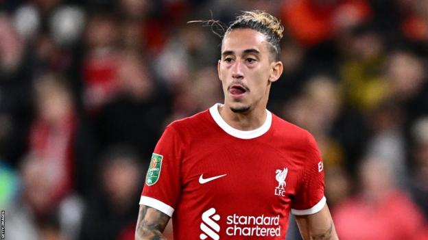 Kostas Tsimikas playing for Liverpool at Anfield