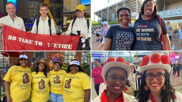 Roger Federer and Serena Williams fans in London and New York