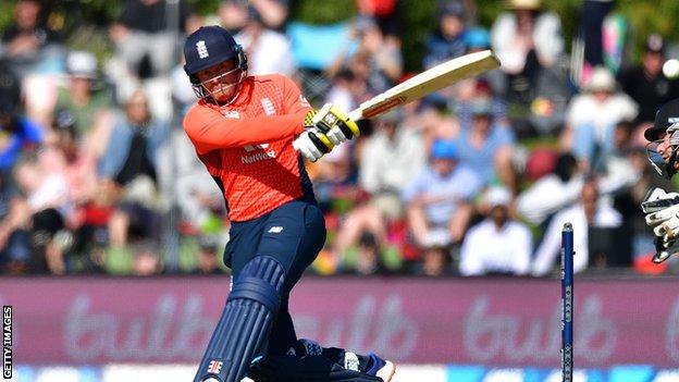 Jonny Bairstow batting for England in a T20 against New Zealand