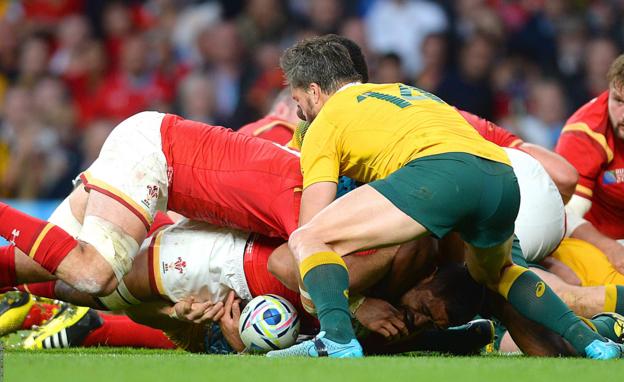 Wales number eight Taulupe Faletau dropped the ball inches from the line against Australia