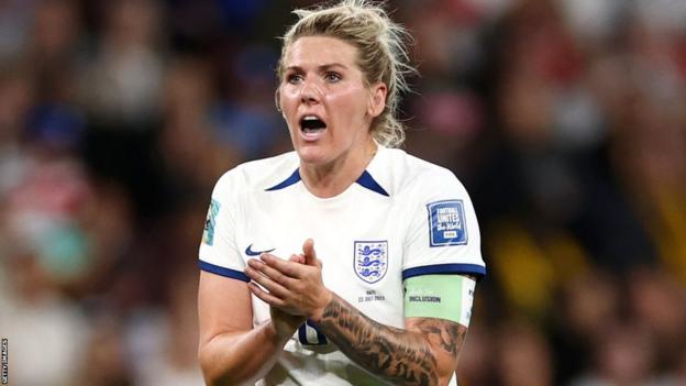 Millie Bright captaining England at the World Cup