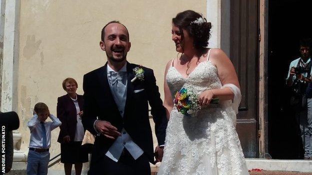 Andrea and Daniela Fortunato on their wedding day