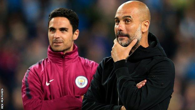 Mikel Arteta and Pep Guardiola