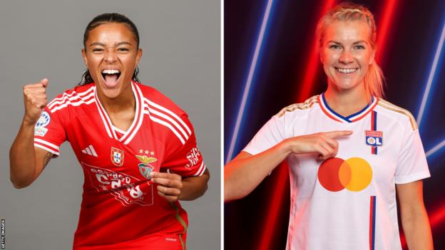 Benfica's Marie-Yasmine Alidou and Lyon's Ada Hegerberg