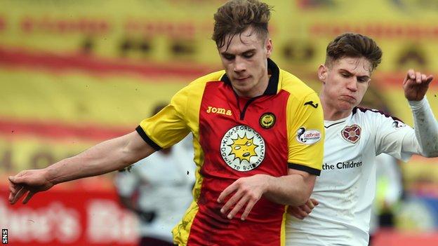 Liam Lindsay in action for Partick in their recent win over Hearts