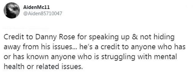 Fans praised Danny Rose for talking about mental health battles