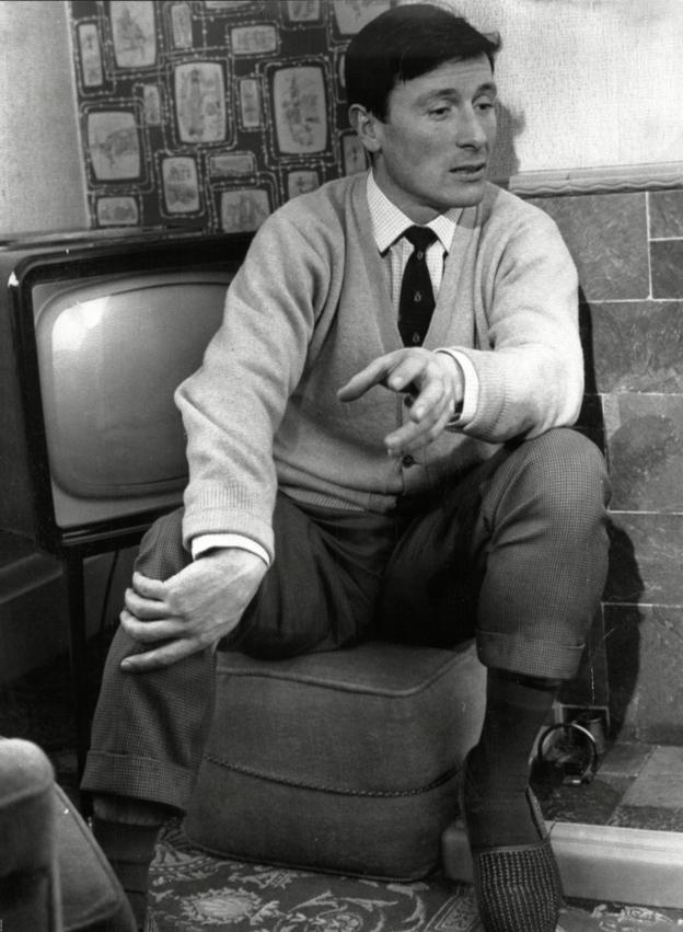 Jimmy McIlroy pictured at home in Burnley in 1963