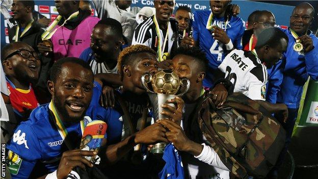 DR Congo's TP Mazembe celebrate winning the 2017 Confederation Cup