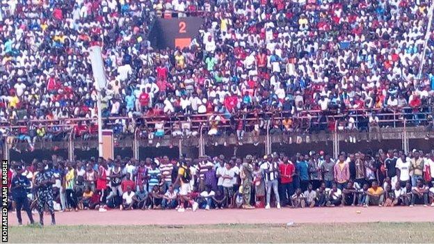 Fans at East End Lions against FC Kallon in the Sierra Leone league