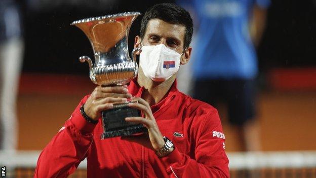 Novak Djokovic with his trophy
