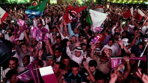 Locals celebrate in Qatar