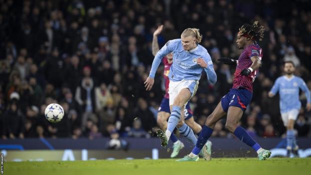 Erling Haaland scores for Manchester City