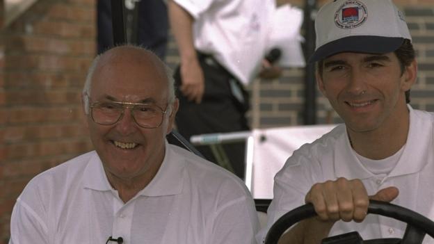 Murray Walker with Damon Hill