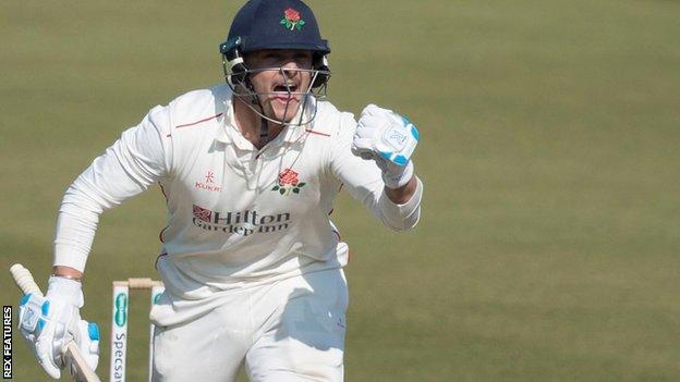 Rob Jones reaches a century for Lancashire at Lord's