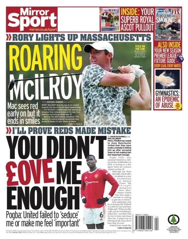 Friday's back pages BBC Sport