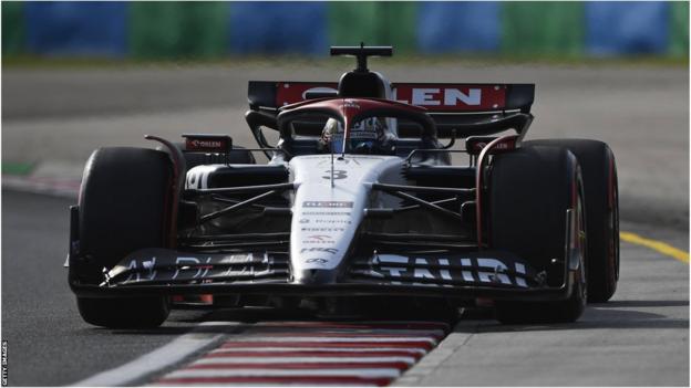 Daniel Ricciardo driving the Alpha Tauri during Hungarian Grand Prix practice