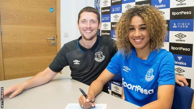 Andy Spence and Gabby George signing her first professional contract