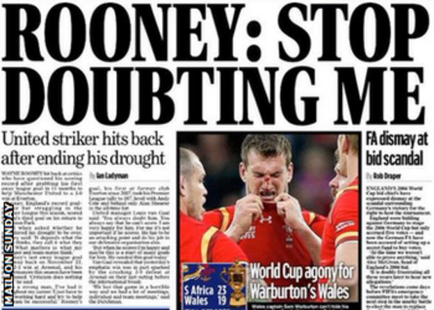 The Mail on Sunday's back page