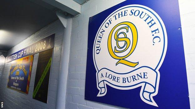 Queen of the South crest at Palmerston Park