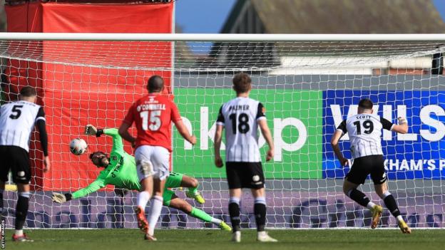 Ben Foster entered Wrexham folklore with a superb penalty save against Notts County in their National League promotion bid