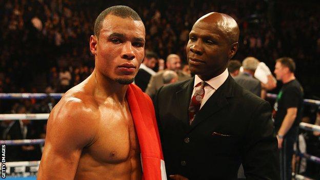 Chris Eubank Jr with father and trainer Chris Eubank Sr