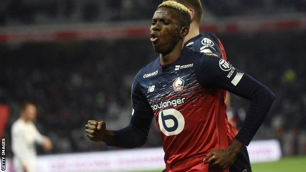 Nigeria striker Victor Osimhen in action for Lille