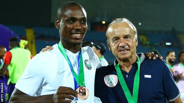 Odion Ighalo and Gernot Rohr