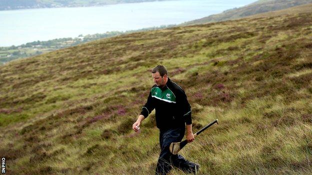 Former Tipperary hurling goalkeeper Brendan Cummins won the men's Poc Fada title in the Cooley mountains