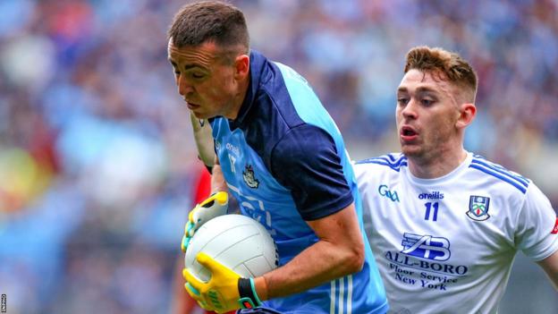 Dublin's Cormac Costello attempts to get away from Monaghan's Michael Bannigan