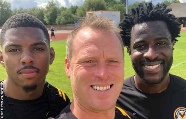 Tristan Abrahams, Mike Flynn and Wilfried Bony