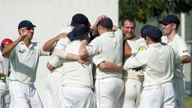 Ireland players celebrate a victory over Afghanistan in December 2013