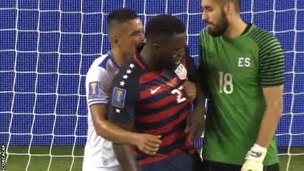 Henry Romero has received a six-game ban for "anti-sporting" behaviour after he appeared to bite USA striker Jozy Altidore