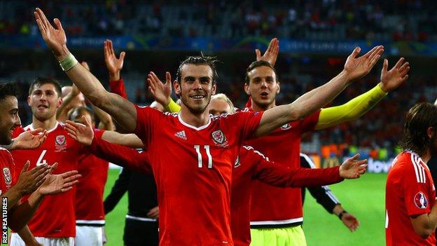 Gareth Bale and Wales celebrate
