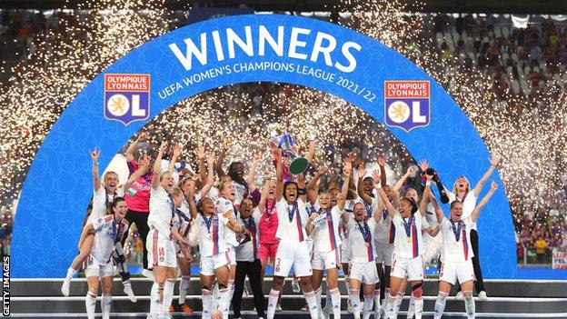 Lyon lift Champions League trophy