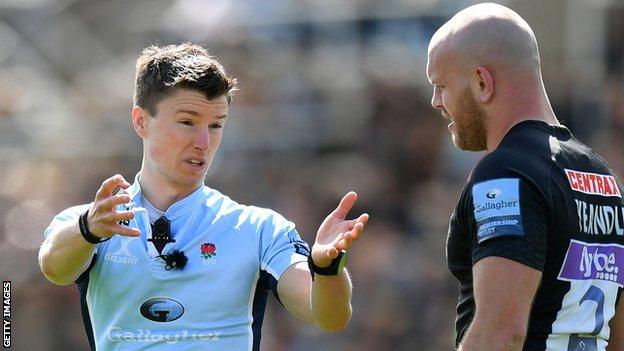 Maxwell-Keys' first game as a Premiership referee was Newcastle Falcons against Exeter Chiefs