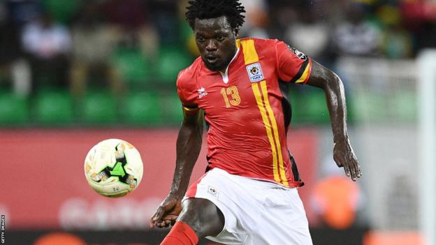Uganda midfielder Moses Oloya controls the ball during the 2017 Africa Cup of Nations