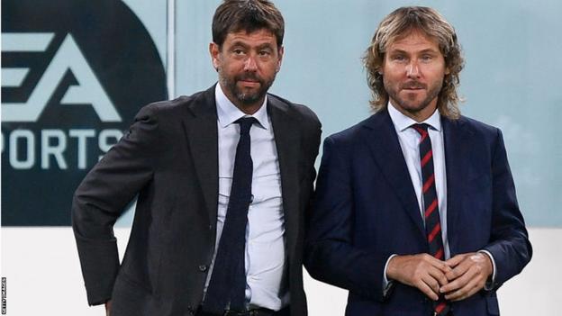 Agnelli and vice-president Pavel Nedved