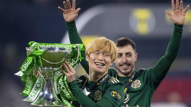 Celtic are dreaming of the treble after Kyogo's League Cup final double secured the first trophy of Ange Postecoglou's rein in December