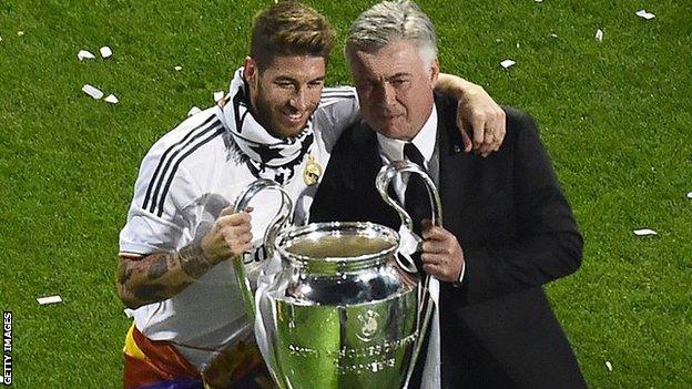 Carlo Ancelotti and Sergio Ramos