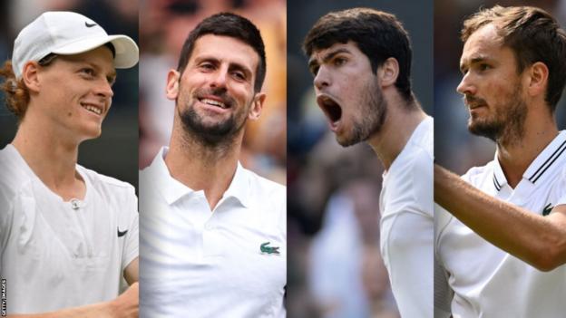 Jannik Sinner, Novak Djokovic, Carlos Alcaraz and Daniil Medvedev volition  contention   the Wimbledon semi-finals