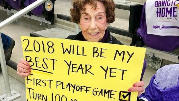 Vikings' fan, 99, gets two Super Bowl tickets from Roger Goodell