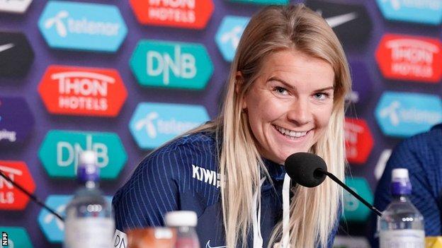 Ada Hegerberg at a Nowray press conference