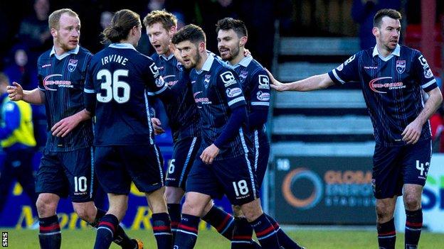 Ross County players celebrating