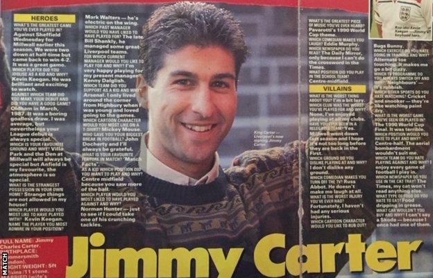 A Match magazine interview with Jimmy Carter following his move to Liverpool