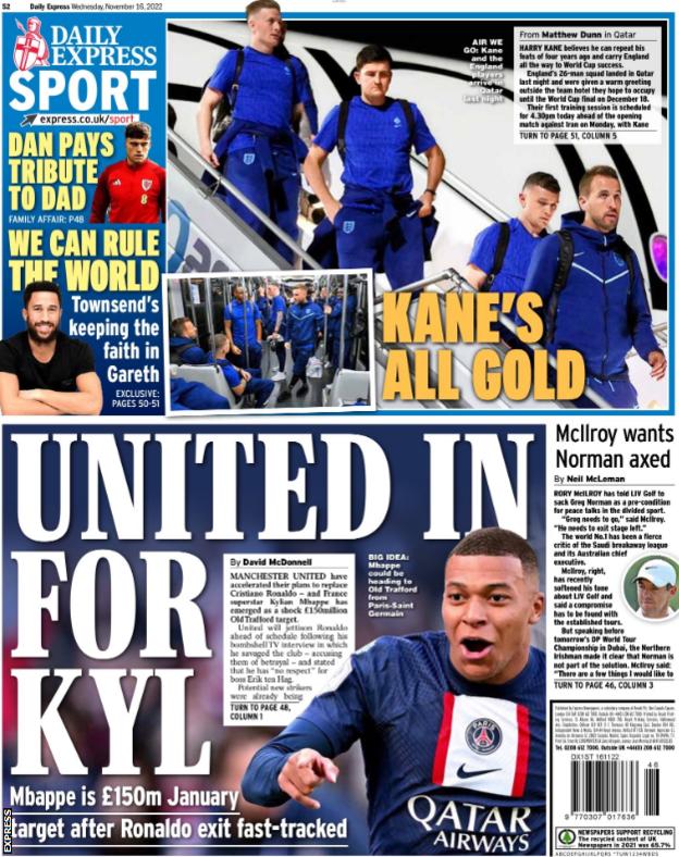 Wednesday's Sport Pages - BBC Sport