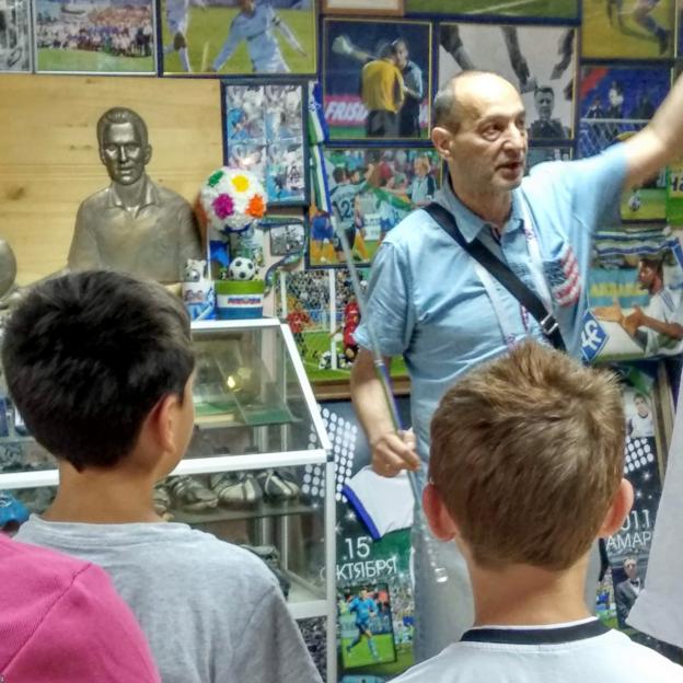 Sergey Leibrad at the football museum in Samara