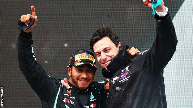 Tot Wolff and Lewis Hamilton