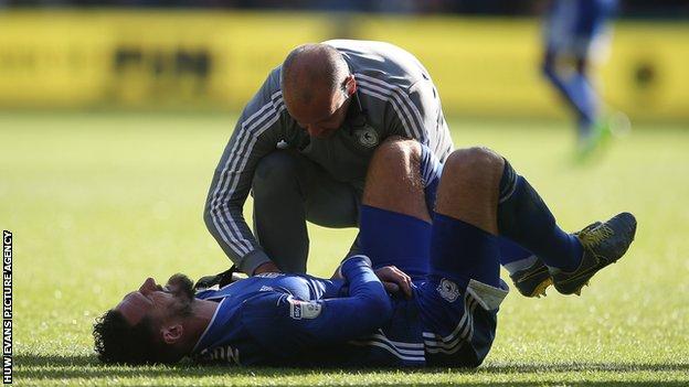 Sean Morrison was injured during Cardiff's defeat at Swansea