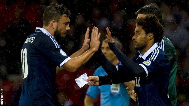 Ikechi Anya made his Scotland debut in 2013, replacing Robert Snodgrass